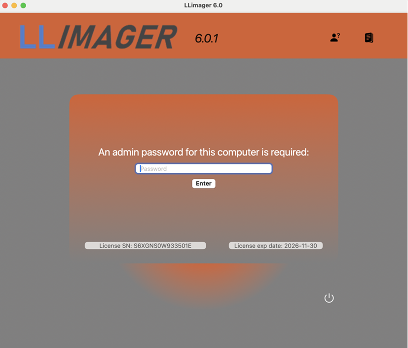 LLIMAGER open screen