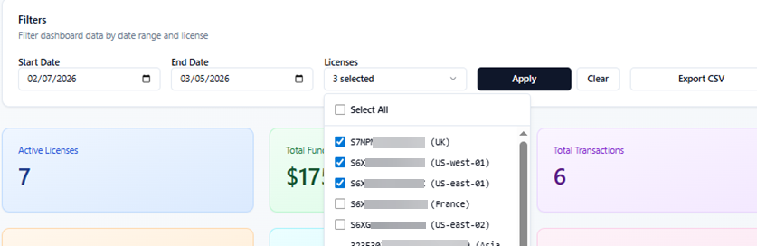 LLSmartVerify dashboard filter