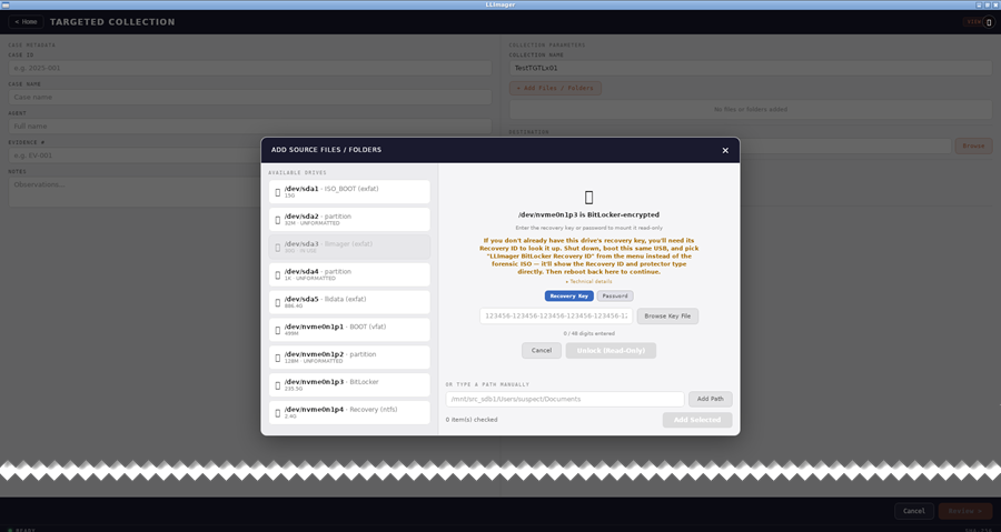 LLIMAGER Linux Targeted Collection — source browser -encrypted-