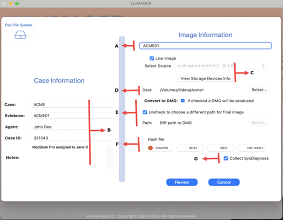 LLIMAGER 6.0 Acquire FFS