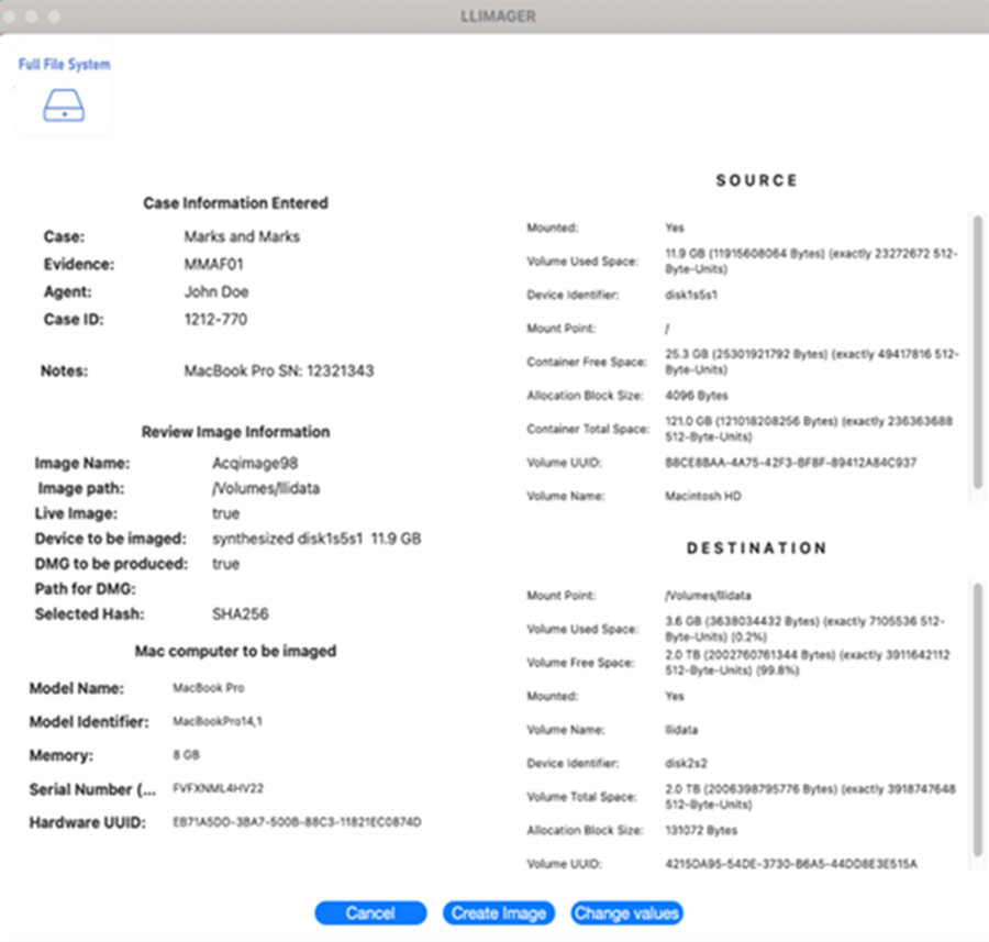 LLIMAGER 6.0 Acquire FFS