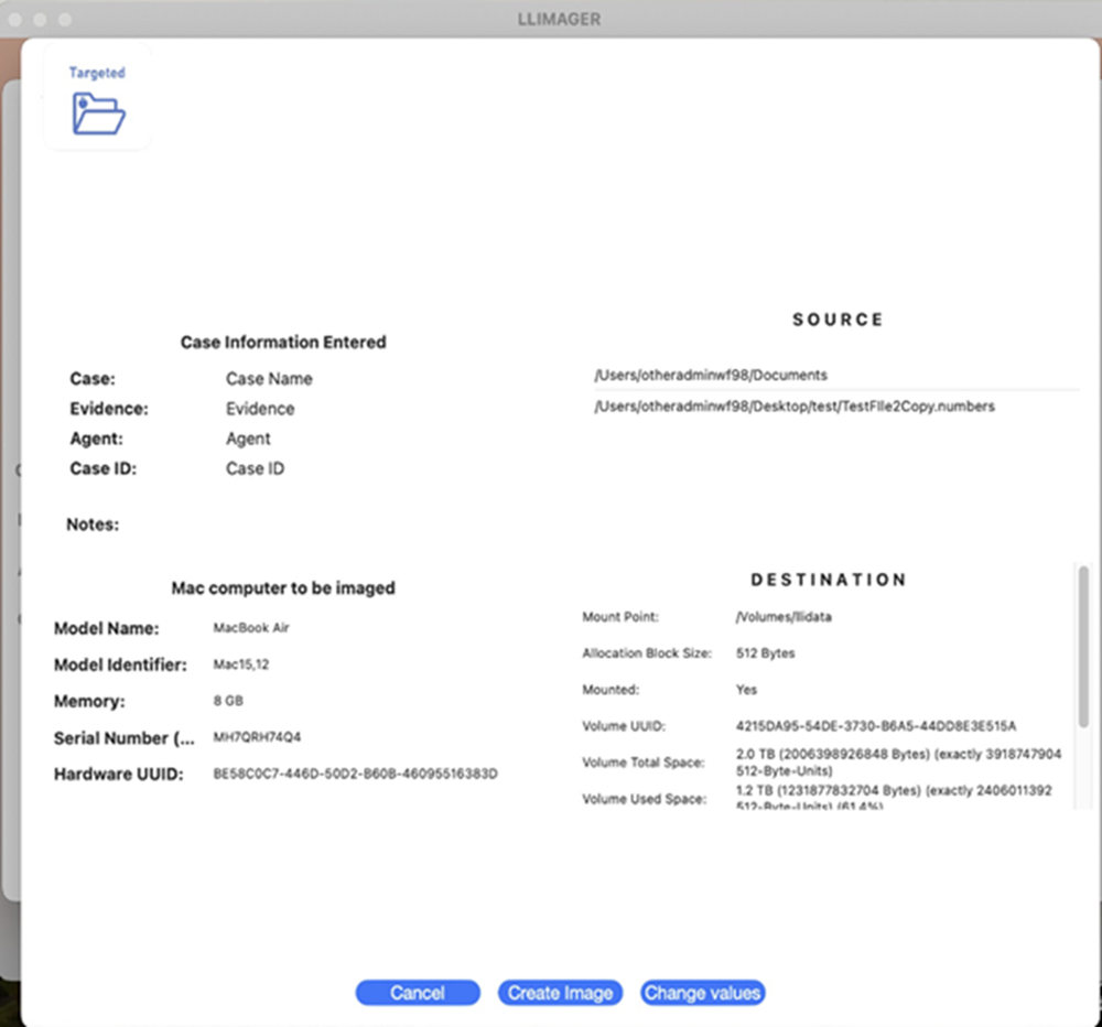 LLIMAGER 6.0 Acquire FFS