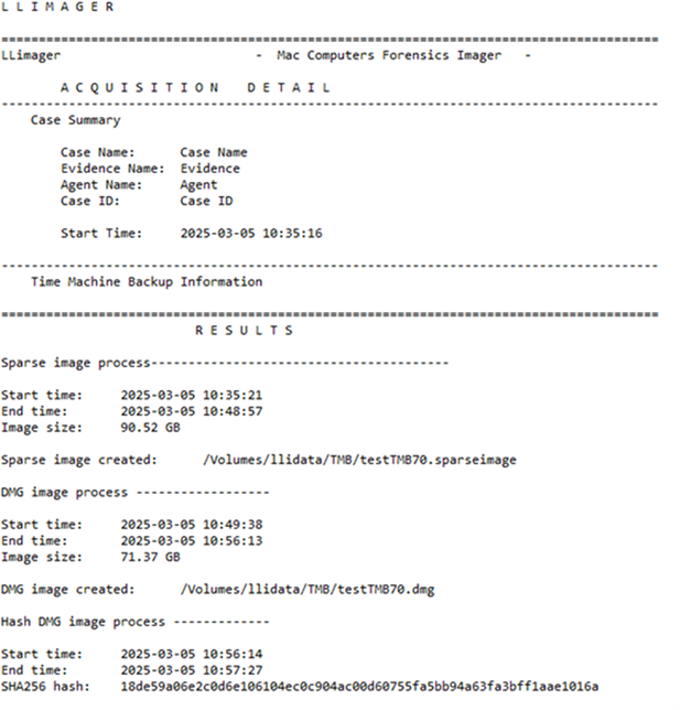 LLIMAGER 6.0 Acquire Time Machine