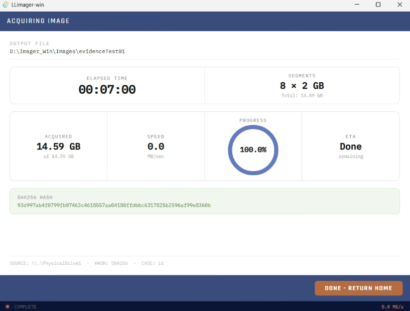 LLIMAGER-win  Disk Image -Process